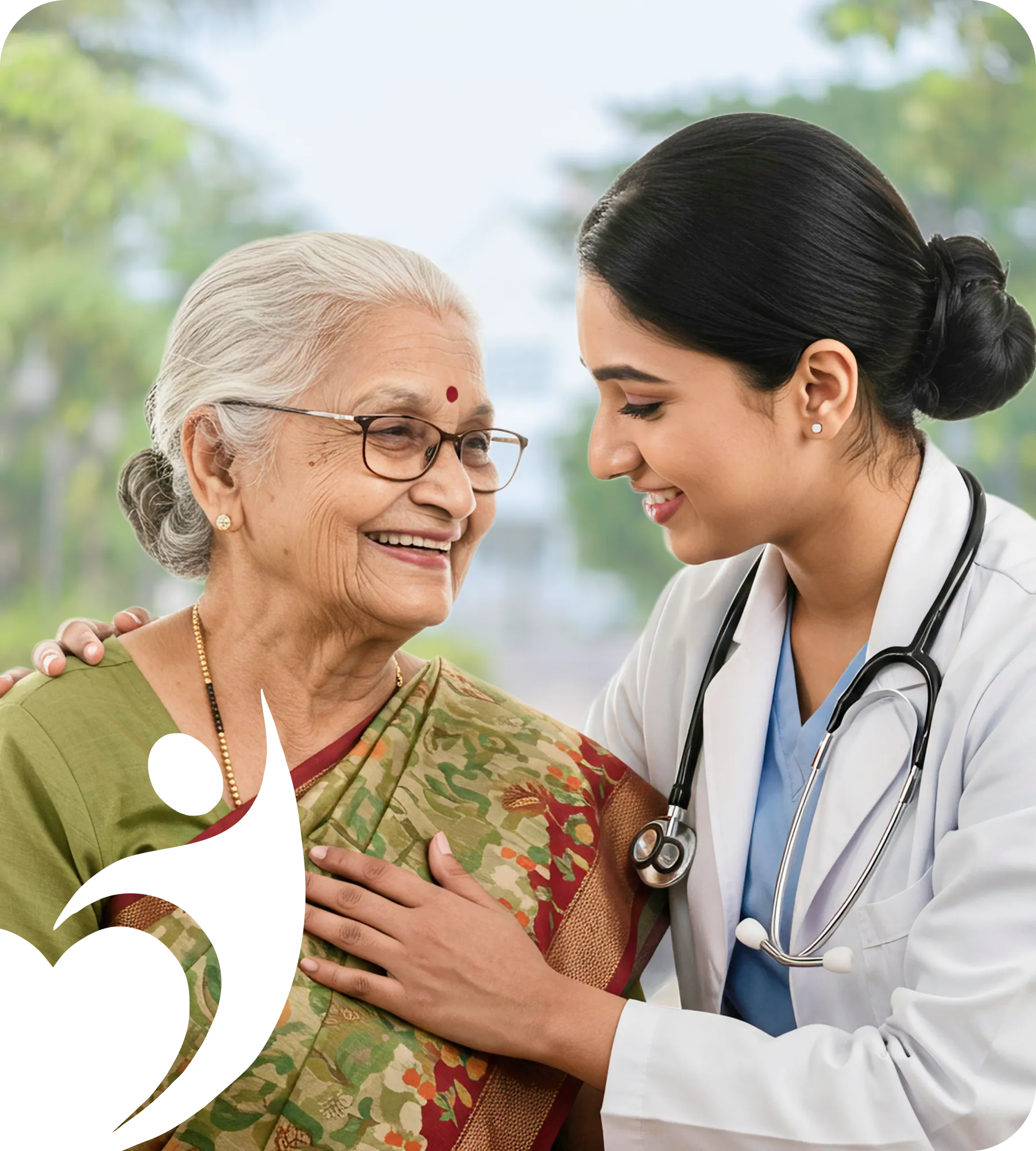 Madhavbaug physician caring for a patient